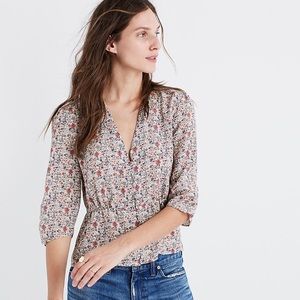 NWOT Madewell Silk Shadowpetal Top
